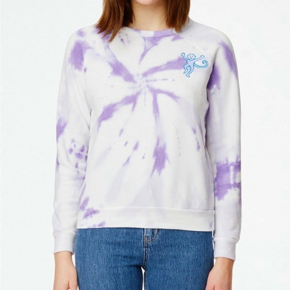Roller Rabbit Top Tie Dye Monkey Crewneck Lavender